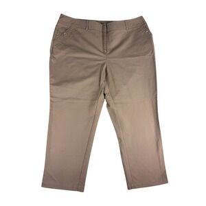 Charter Club Woman Slim It Up Tan Khaki Cropped Pants Plus Size 20W Stretch